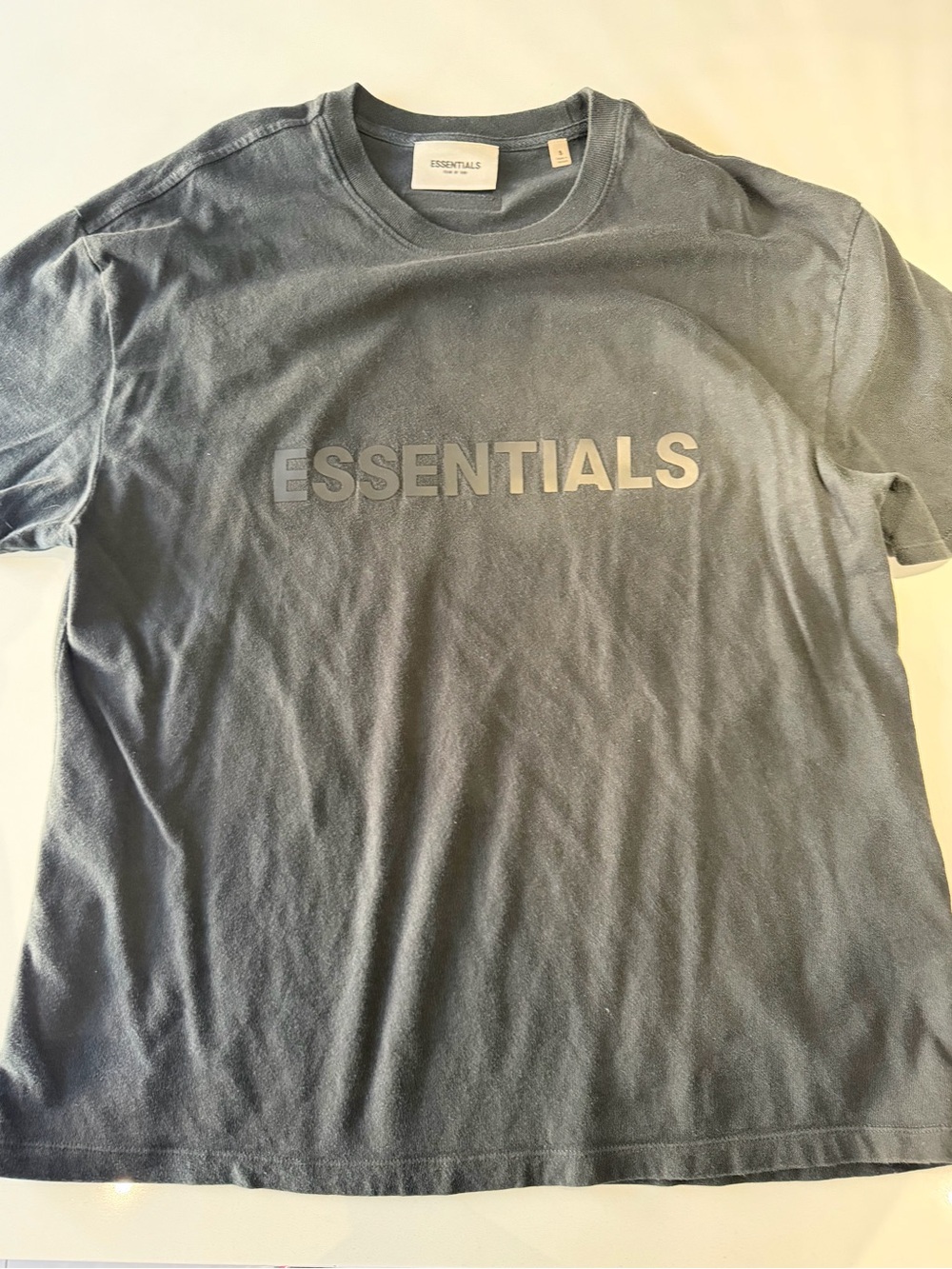 Fear of God ESSENTIALS Black 3D Logo T-Shirt – Size Small